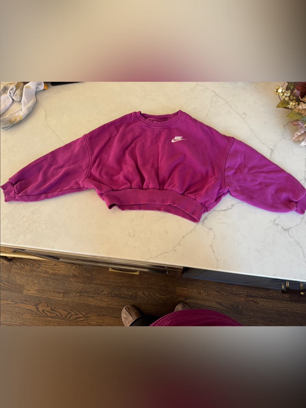 Nike Kids Magenta Sweatshirt with White Logo